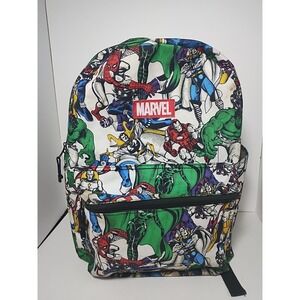 Marvel Comics Avengers‎ Backpack Book Bag 16" Hulk Iron Man Spider Man Thor